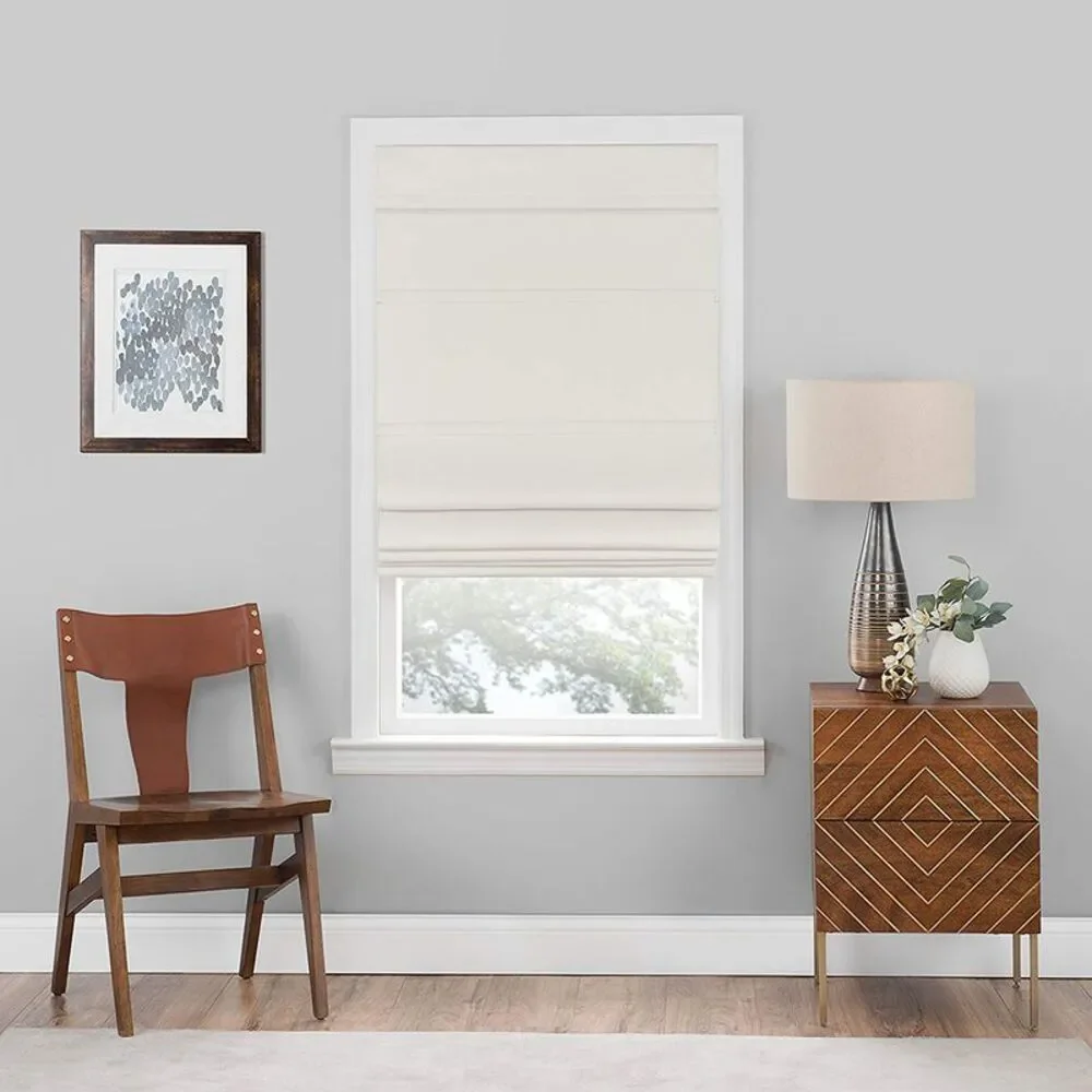 PowerSellerUSA Cordless Buffalo Plaid Curtains, Roman Shades for Windows, Room